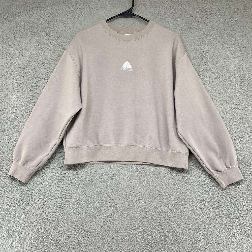 Nike ACG Sweatshirt Womens Small Repel Tuff Fleece Crewneck Logo Gorpcore